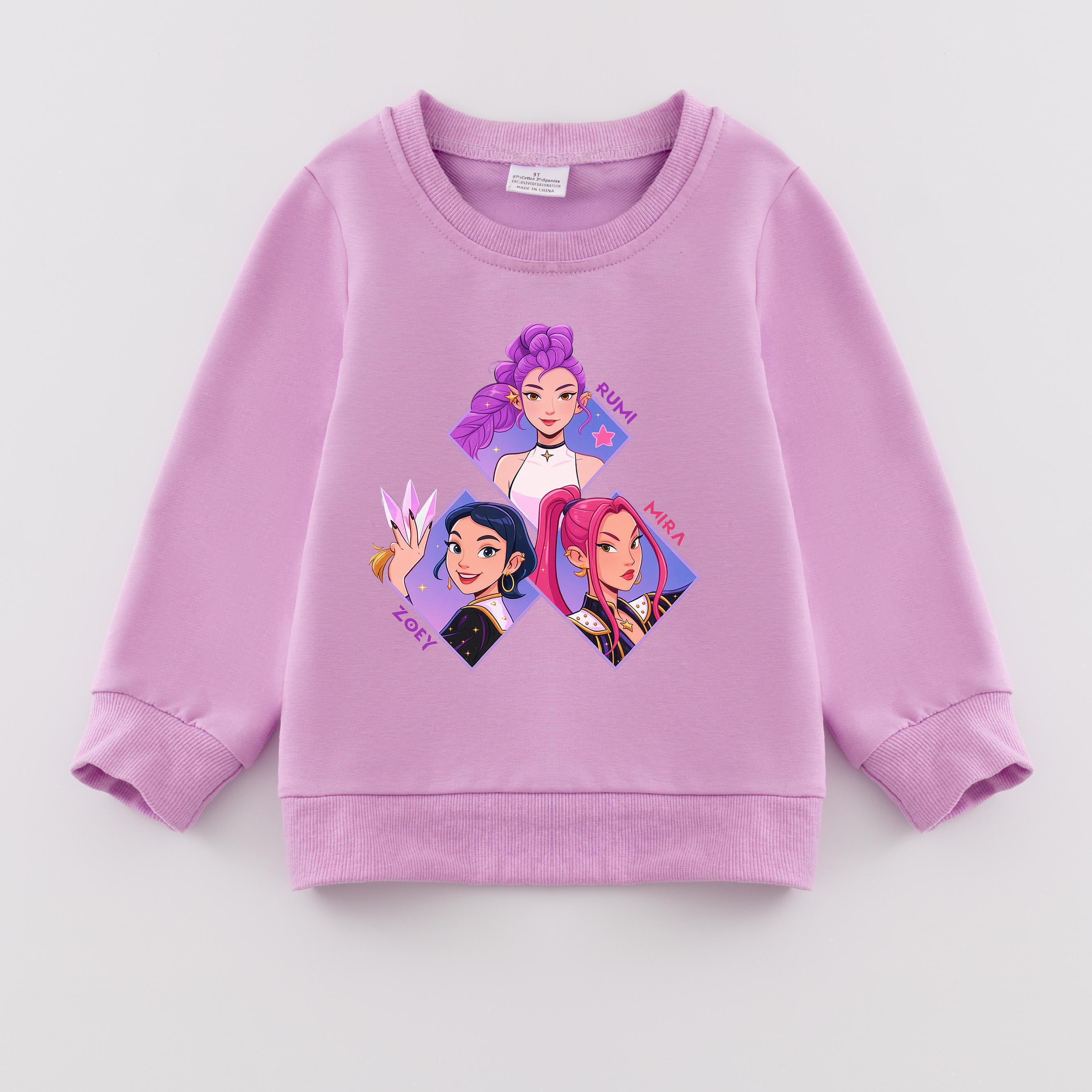 （Pre Order）Girls Spring&Summer Movie Character Print Cotton Sweatshirt