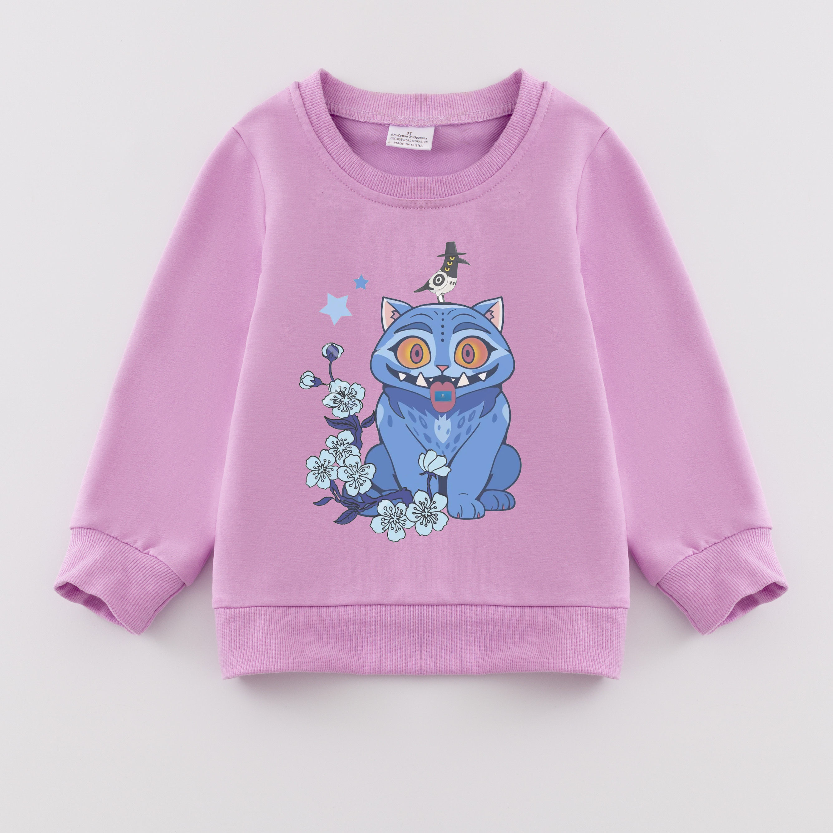 （Pre Order）Girls Spring&Summer Movie Character Print Cotton Sweatshirt