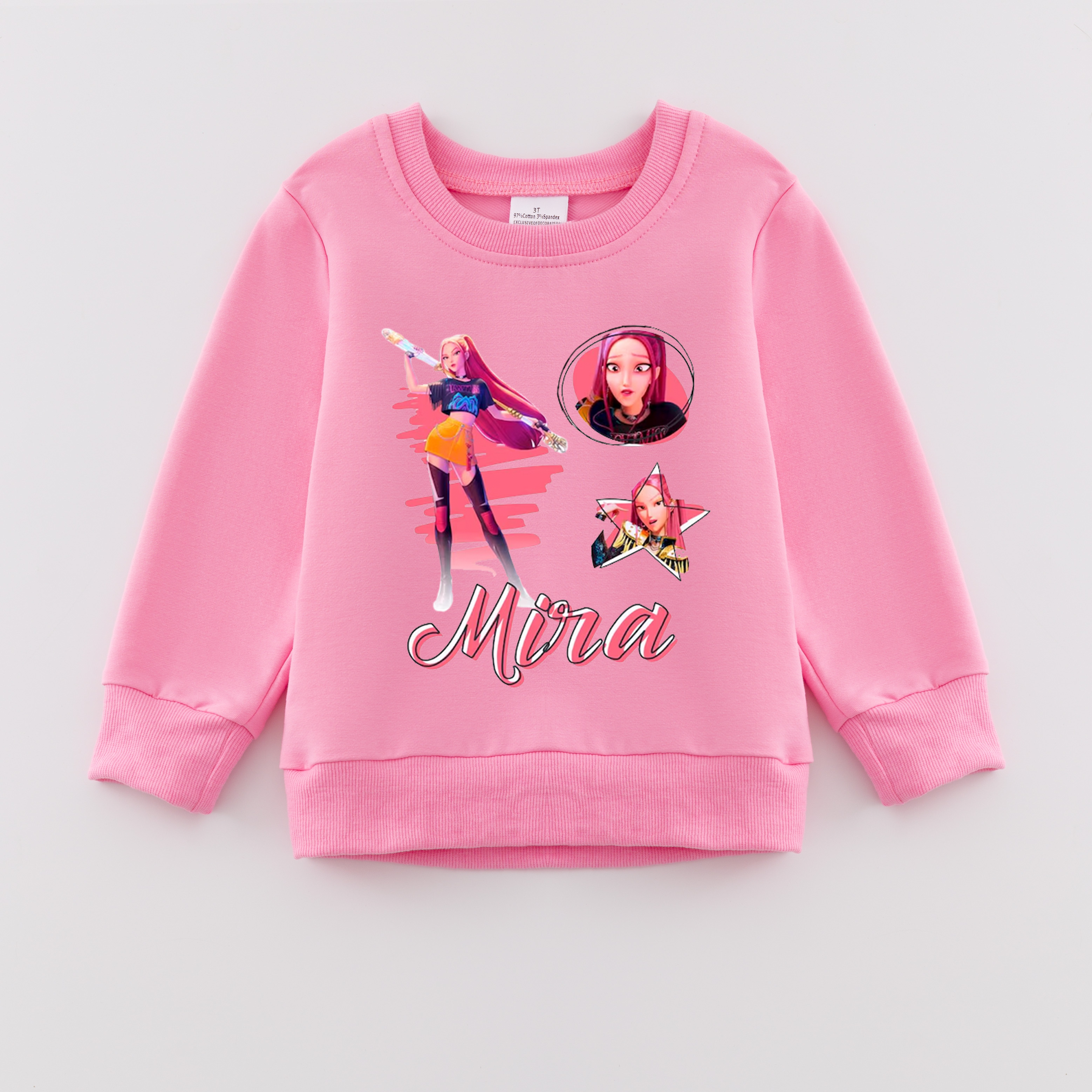 （Pre Order）Girls Spring&Summer Movie Character Print Cotton Sweatshirt