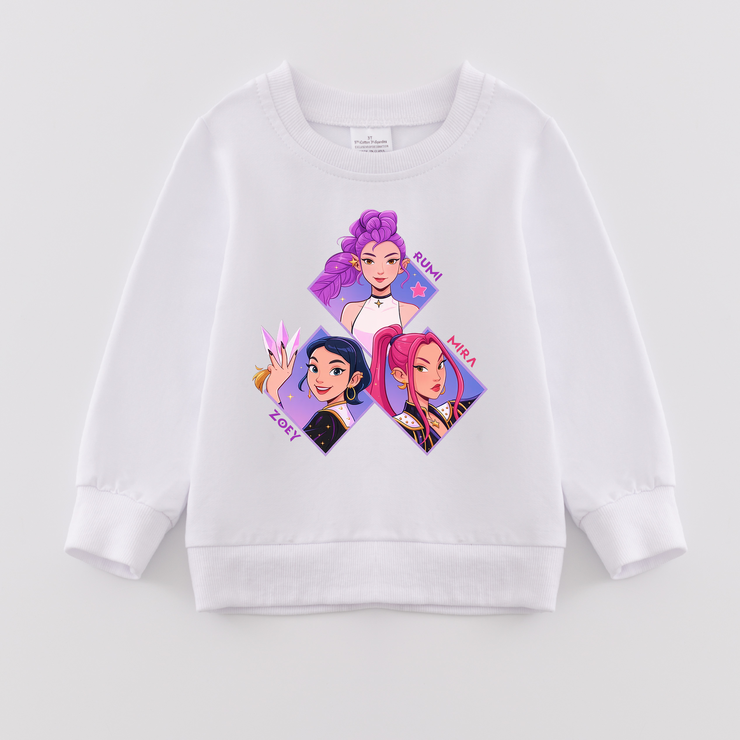 （Pre Order）Girls Spring&Summer Movie Character Print Cotton Sweatshirt