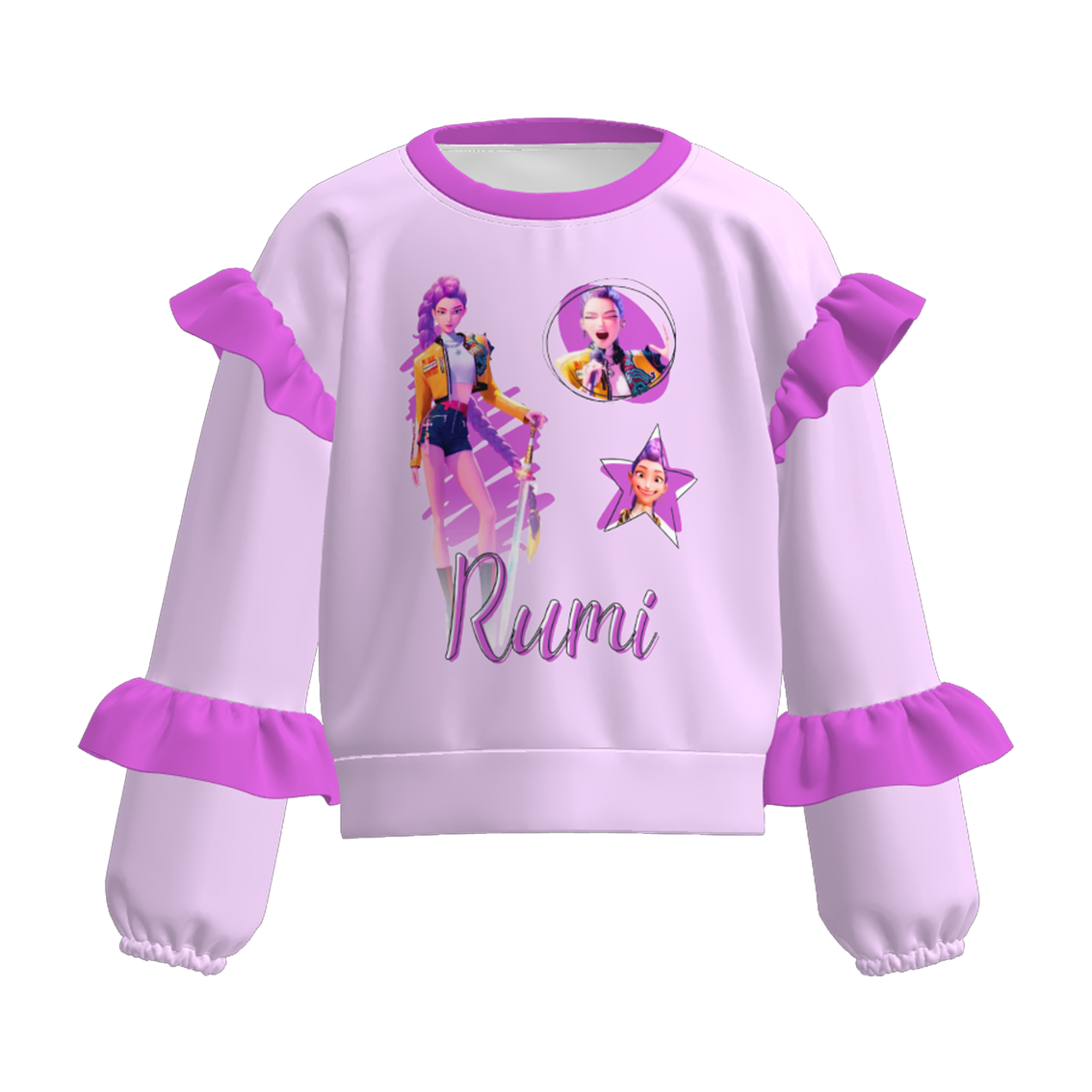 （Pre Order）Girls Movie Character Print Ruffle Top