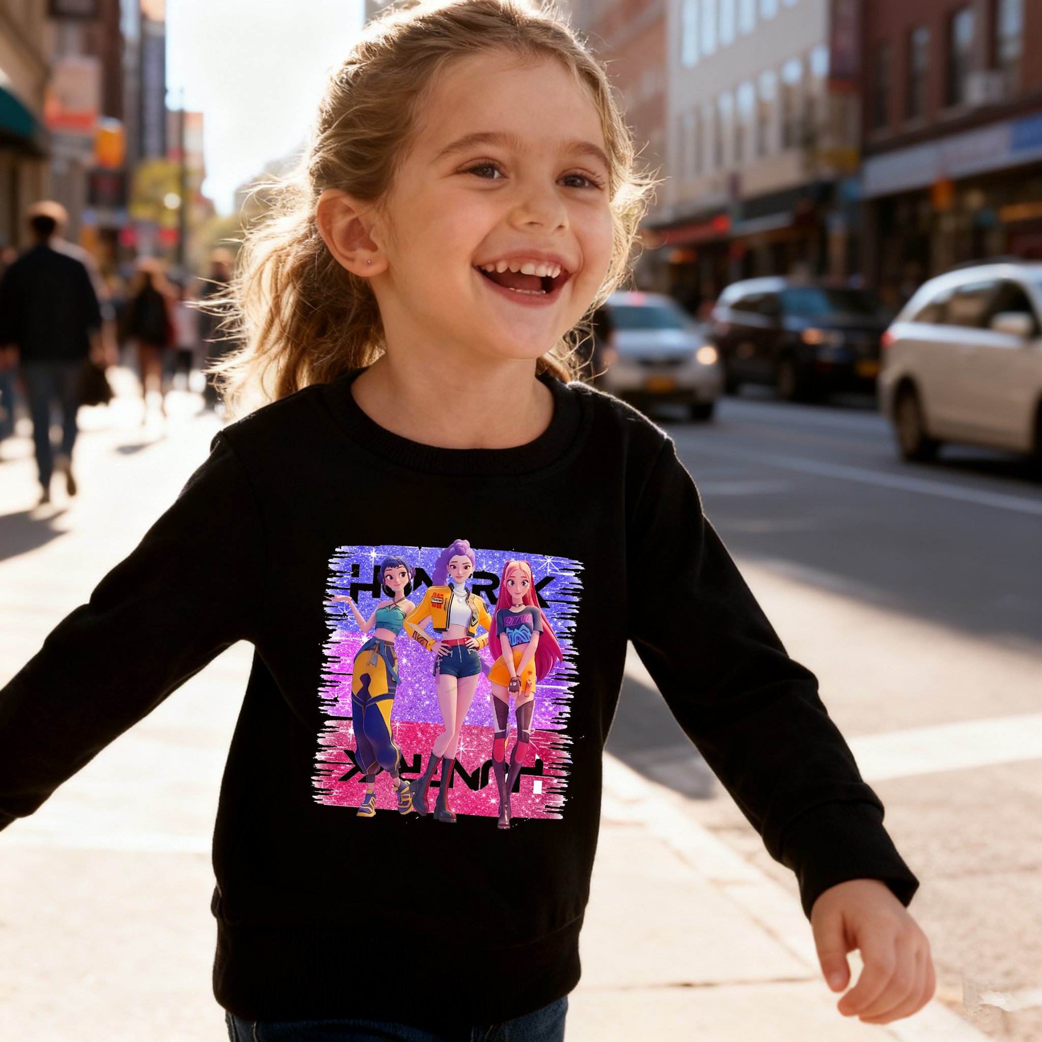 （Pre Order）Girls Spring&Summer Movie Character Print Cotton Sweatshirt