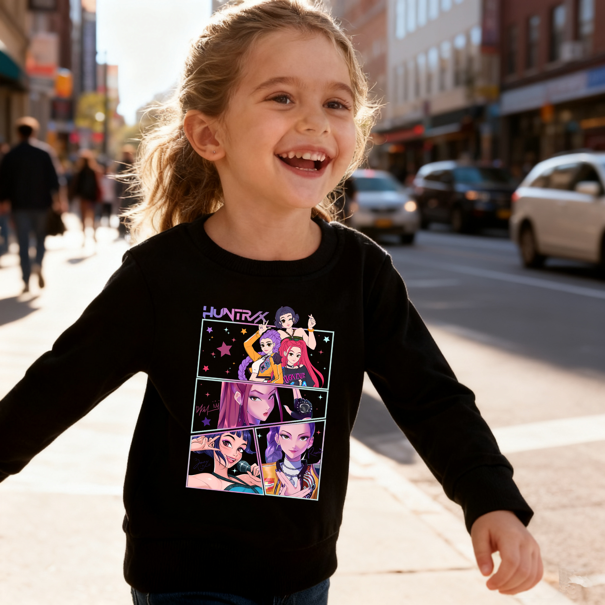 （Pre Order）Girls Spring&Summer Movie Character Print Cotton Sweatshirt