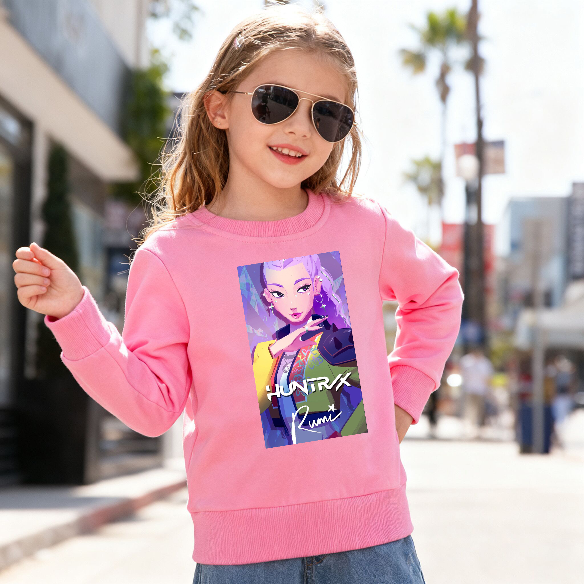 （Pre Order）Girls Spring&Summer Movie Character Print Cotton Sweatshirt