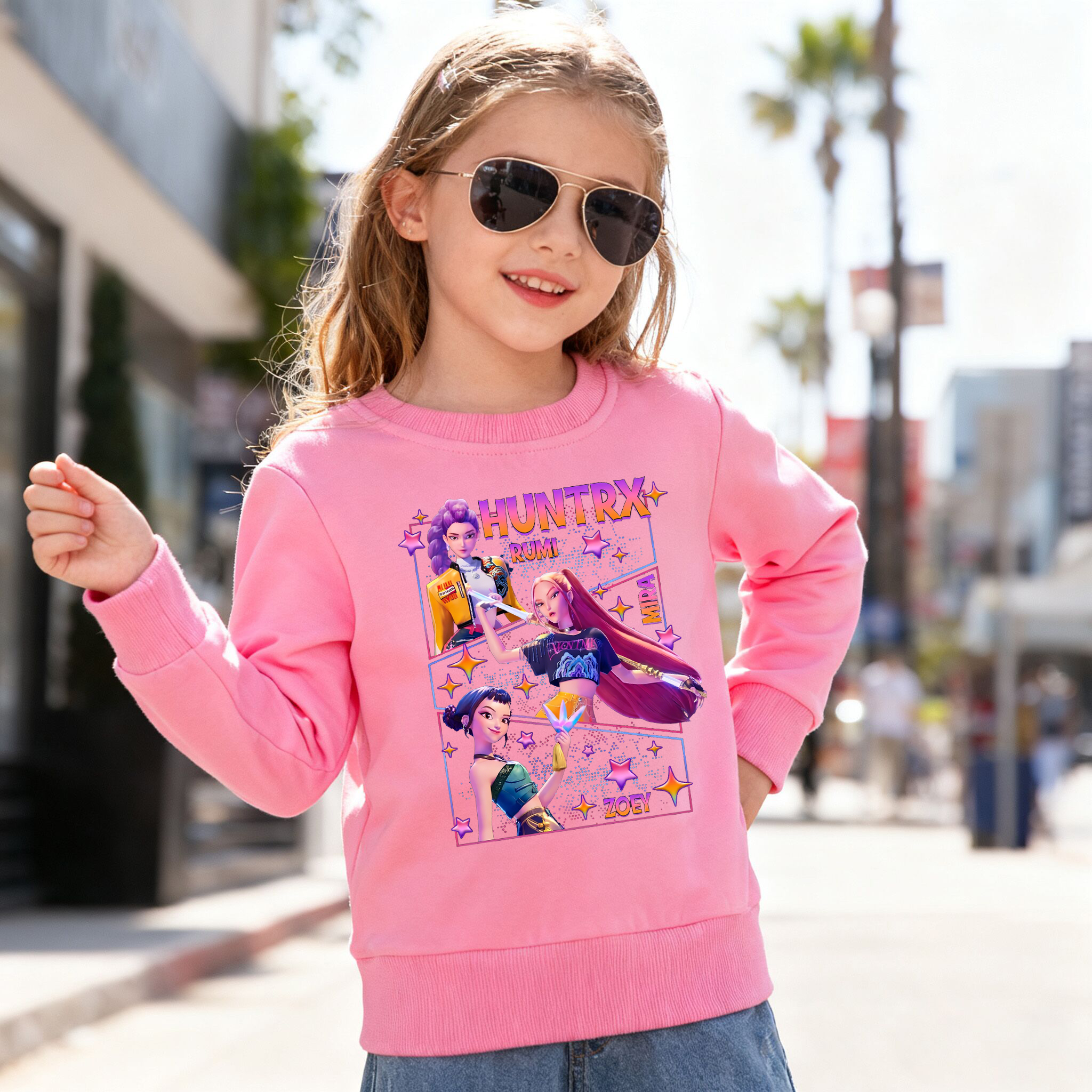 （Pre Order）Girls Spring&Summer Movie Character Print Cotton Sweatshirt
