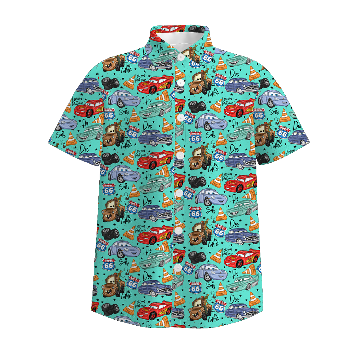 （Pre Order）Family Spring&Summer Cartoon Car Print Dress,Romper&Top