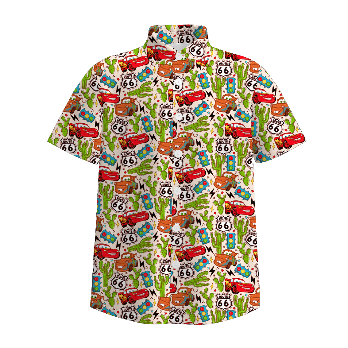 （Pre Order）Family Spring&Summer Cartoon Car Print Dress,Romper&Top