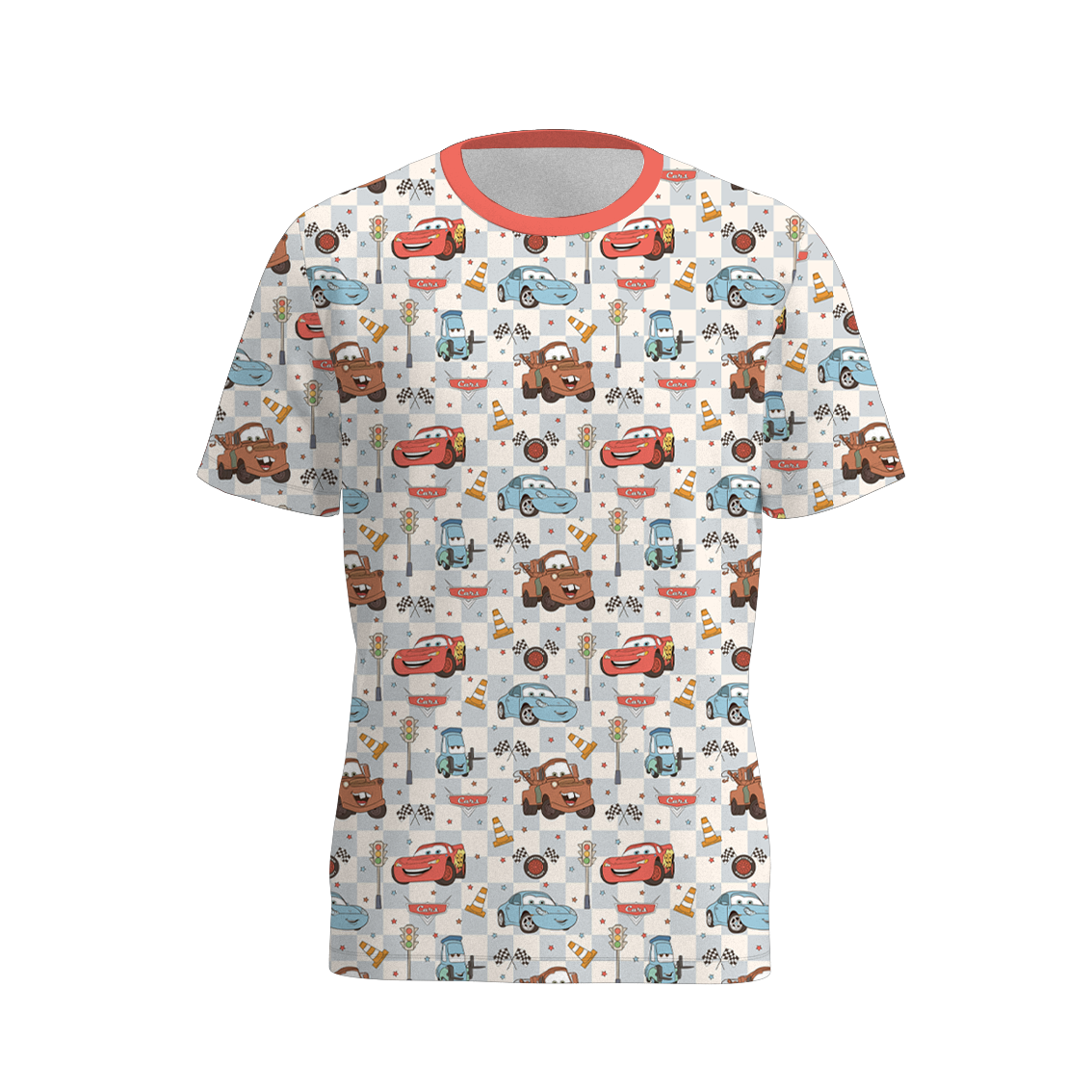 （Pre Order）Family Spring&Summer Cartoon Car Print Dress,Set,Romper&Top
