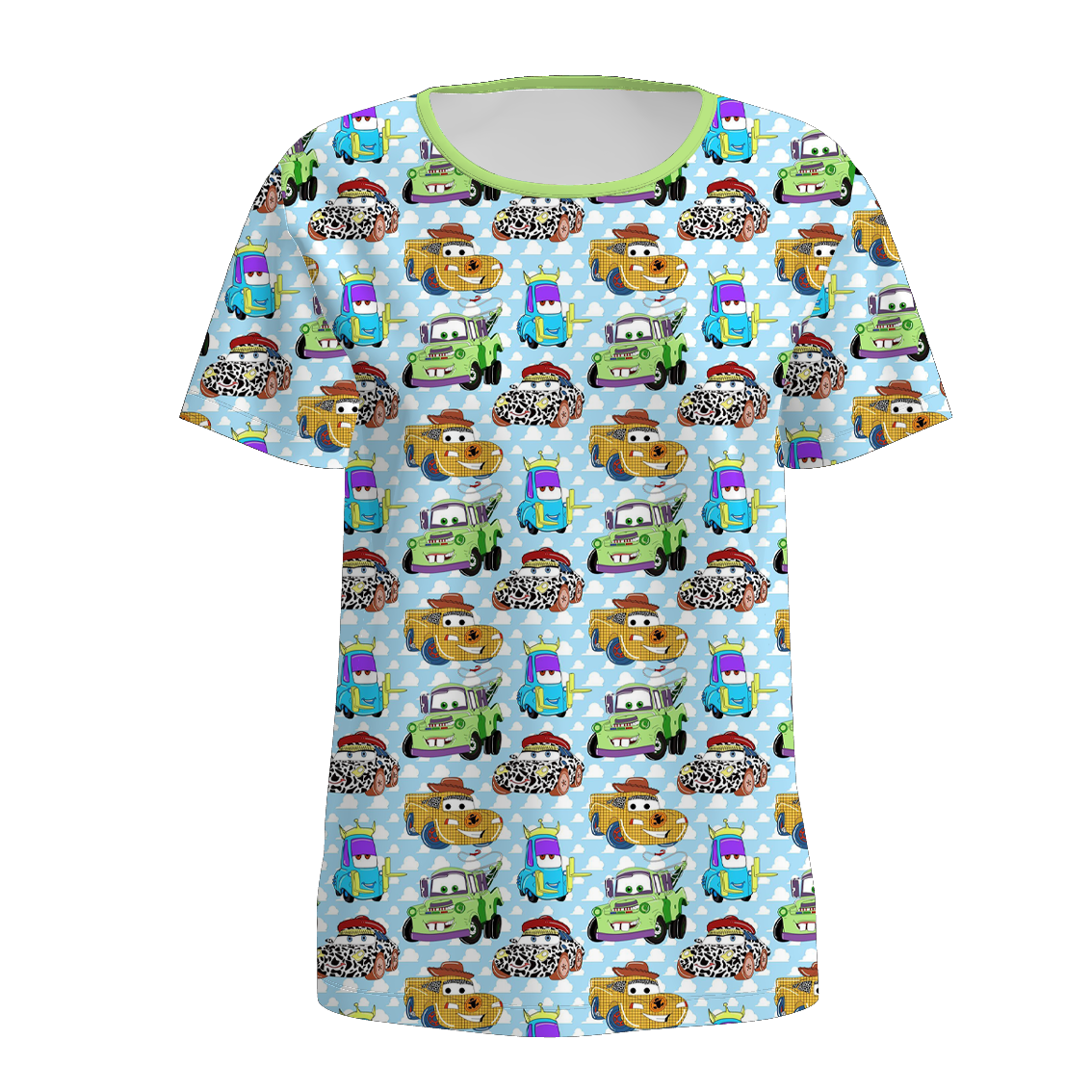 （Pre Order）Family Spring&Summer Cartoon Car Print Dress,Set,Jumpsuit,Romper&Top