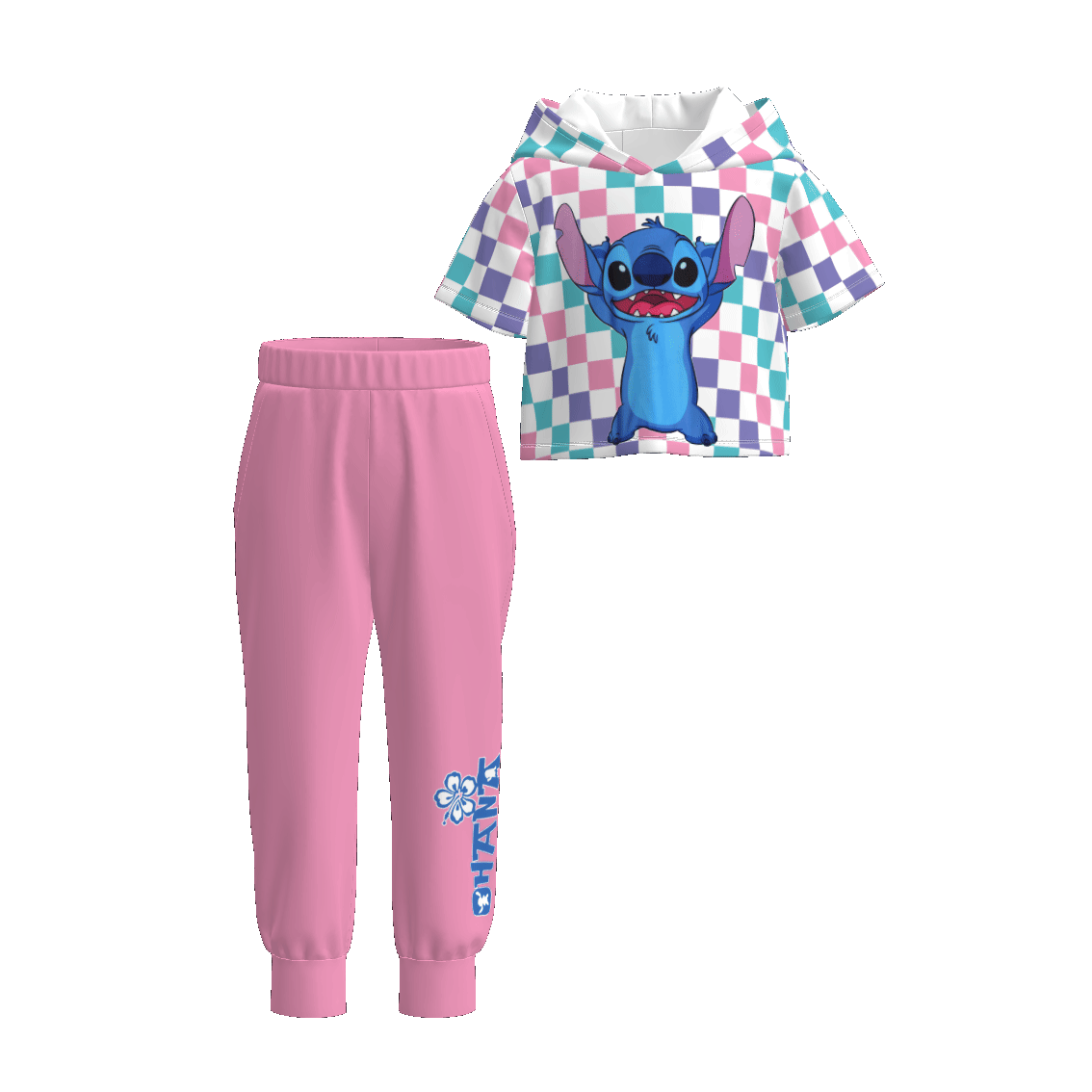 （Pre Order）Girls Spring and Summer Cartoon Print Hoodie Set