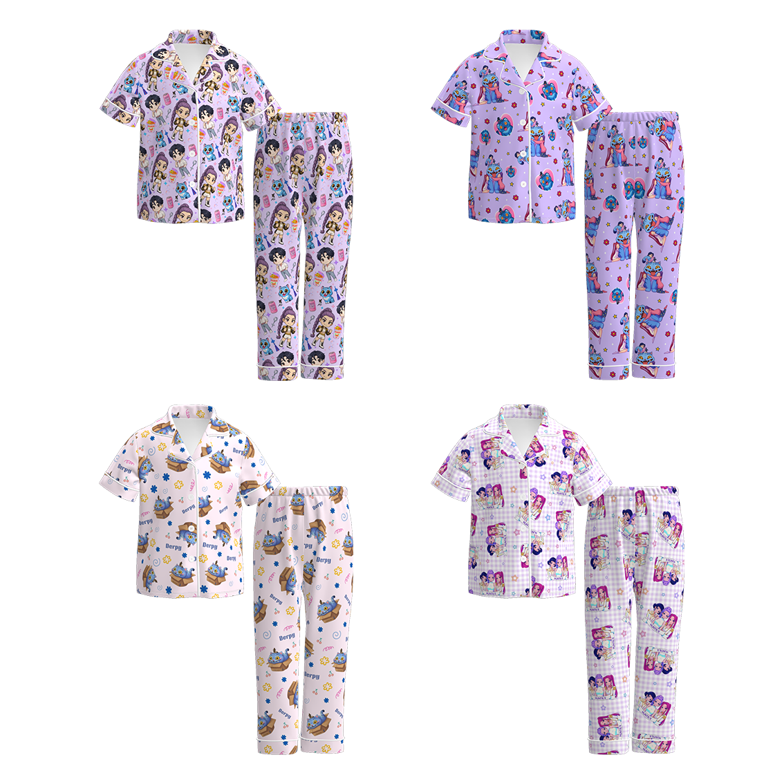 （Pre Order）Girls Movie Character Print Pajamas