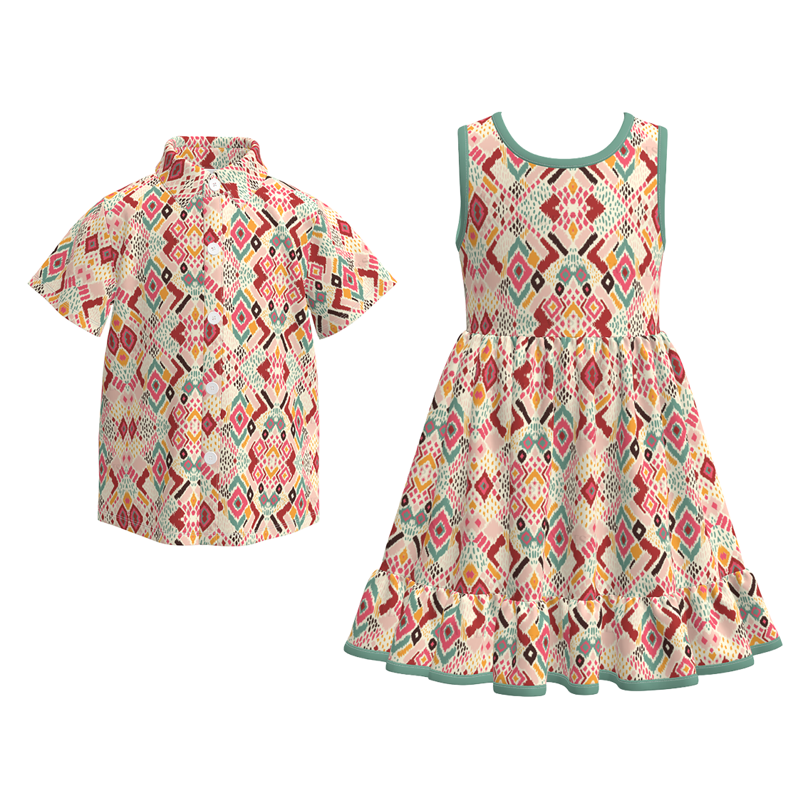 （Pre Order）Siblings Spring&Summer Print Four-way Stretch Shirt&Dress