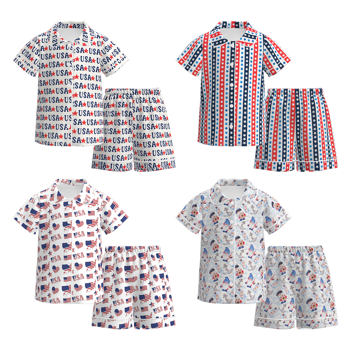 （Pre Order）Girls Patriotic Print Pajamas