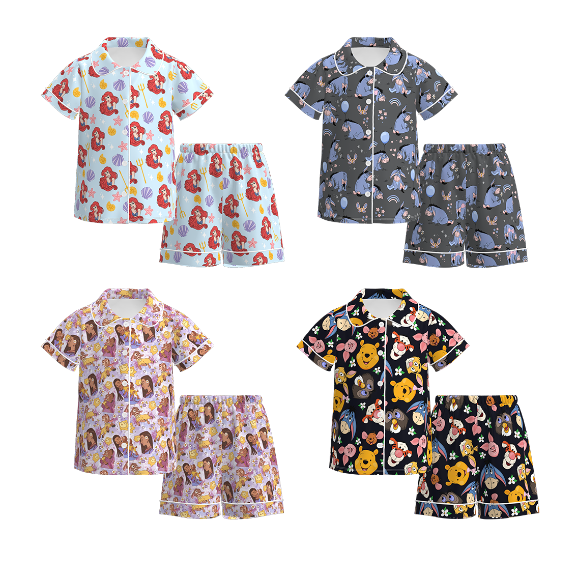 （Pre Order）Girls Spring&Summer Cartoon Print Pajamas