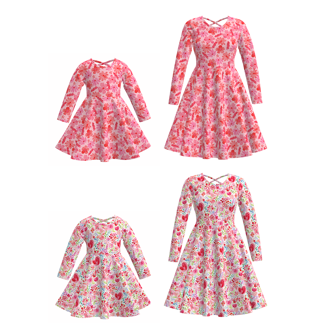 （Pre Order）Mommy and Me Valentine's Day Print Dress