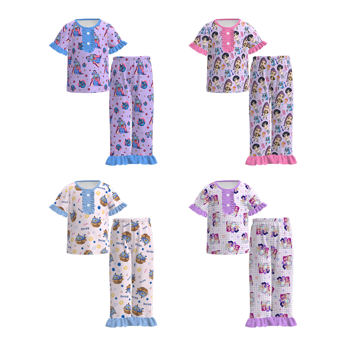 （Pre Order）Girls Movie Character Print Pajamas