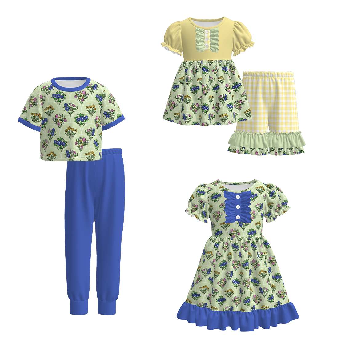 （Pre Order）Sisters Spring&Summer Floral Print Dress&Set