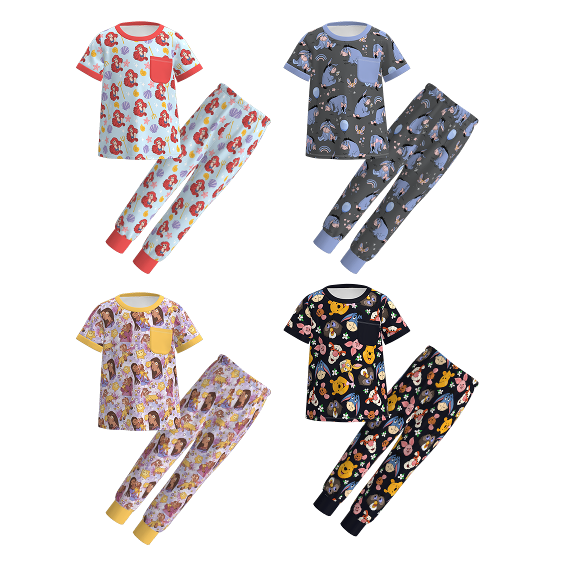 （Pre Order）Girls Spring&Summer Cartoon Print Pajamas
