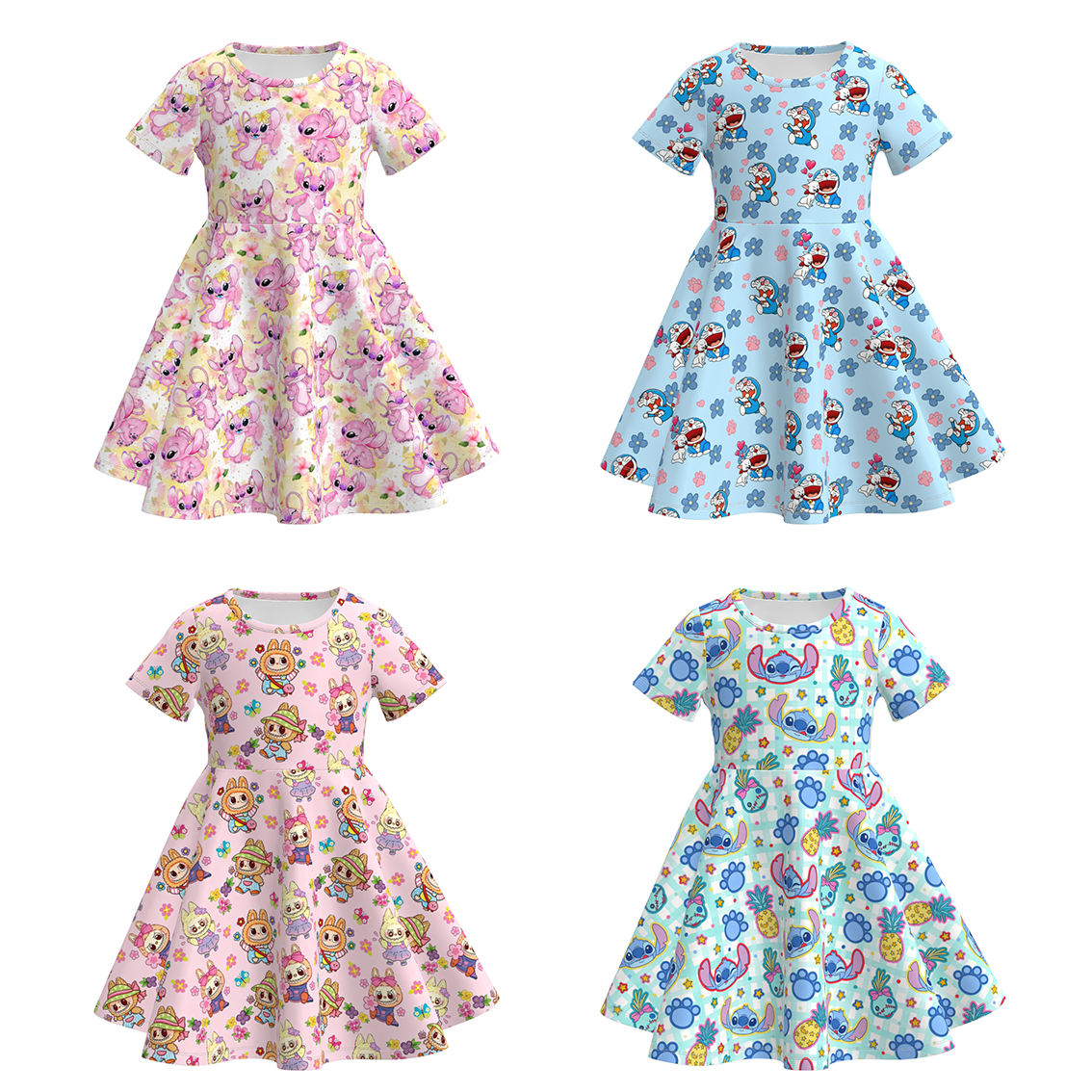 （Pre Order）Girls Spring&Summer Cartoon Print Dress