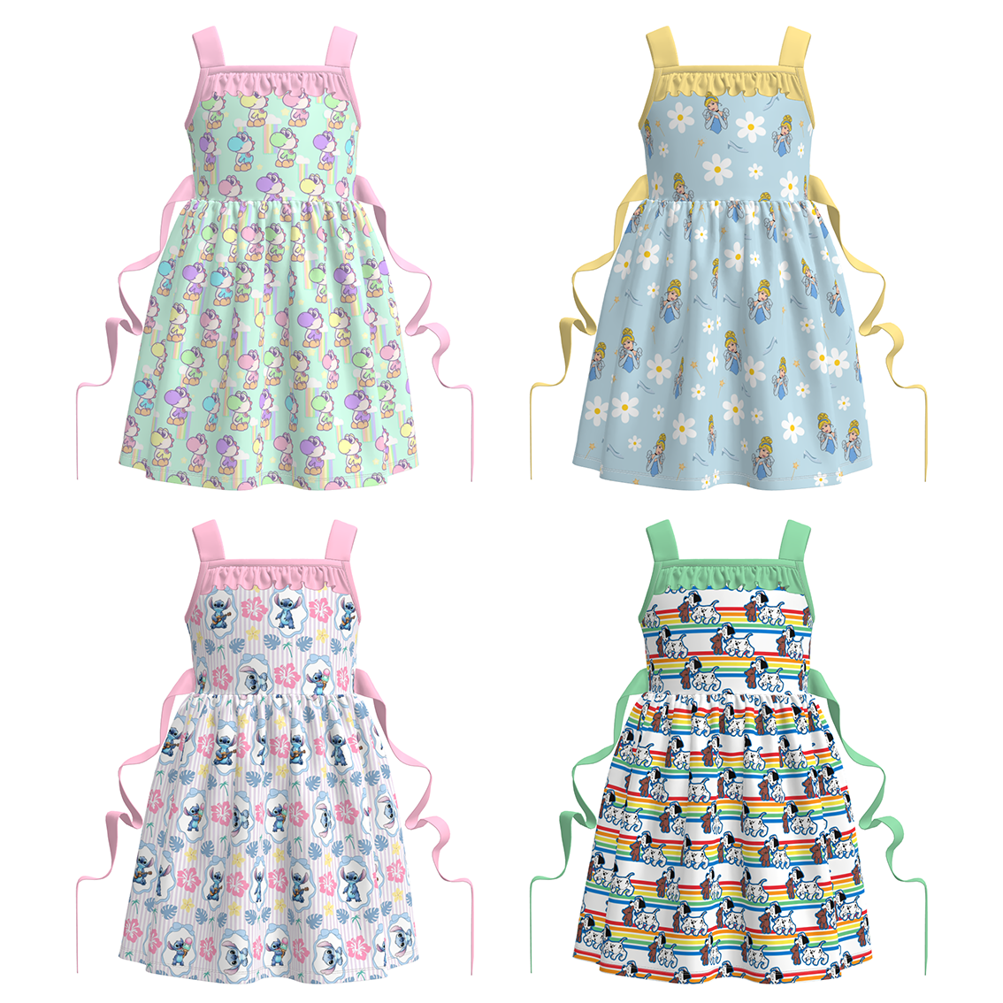 （Pre Order+Prepack Zone）Girls Summer Princess&Cartoon Print Dress