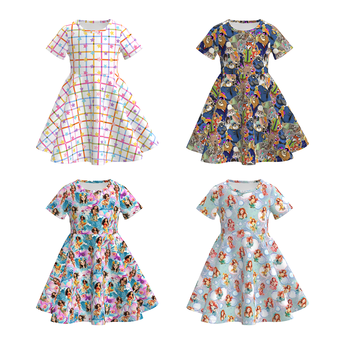 （Pre Order）Girls Spring&Summer Cartoon Print Dress