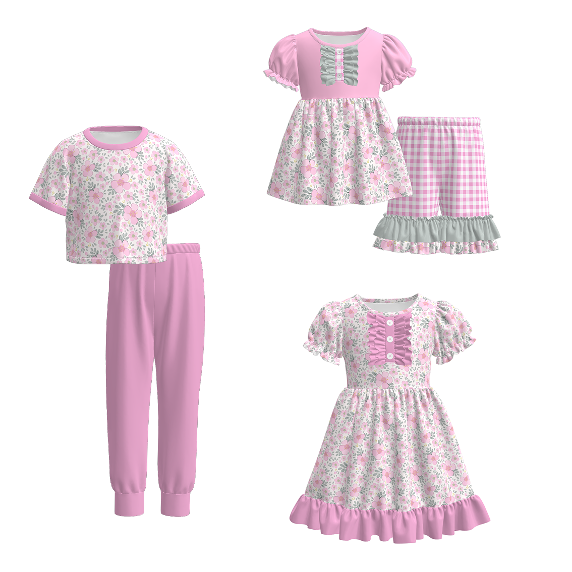 （Pre Order）Sisters Spring&Summer Floral Print Dress&Set