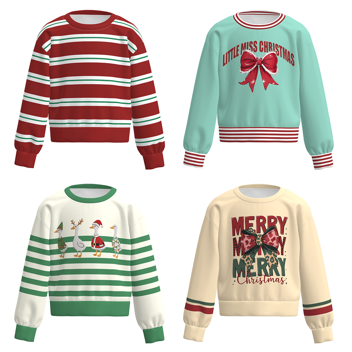 （Pre Order）Girls Christmas Print Sweatshirt