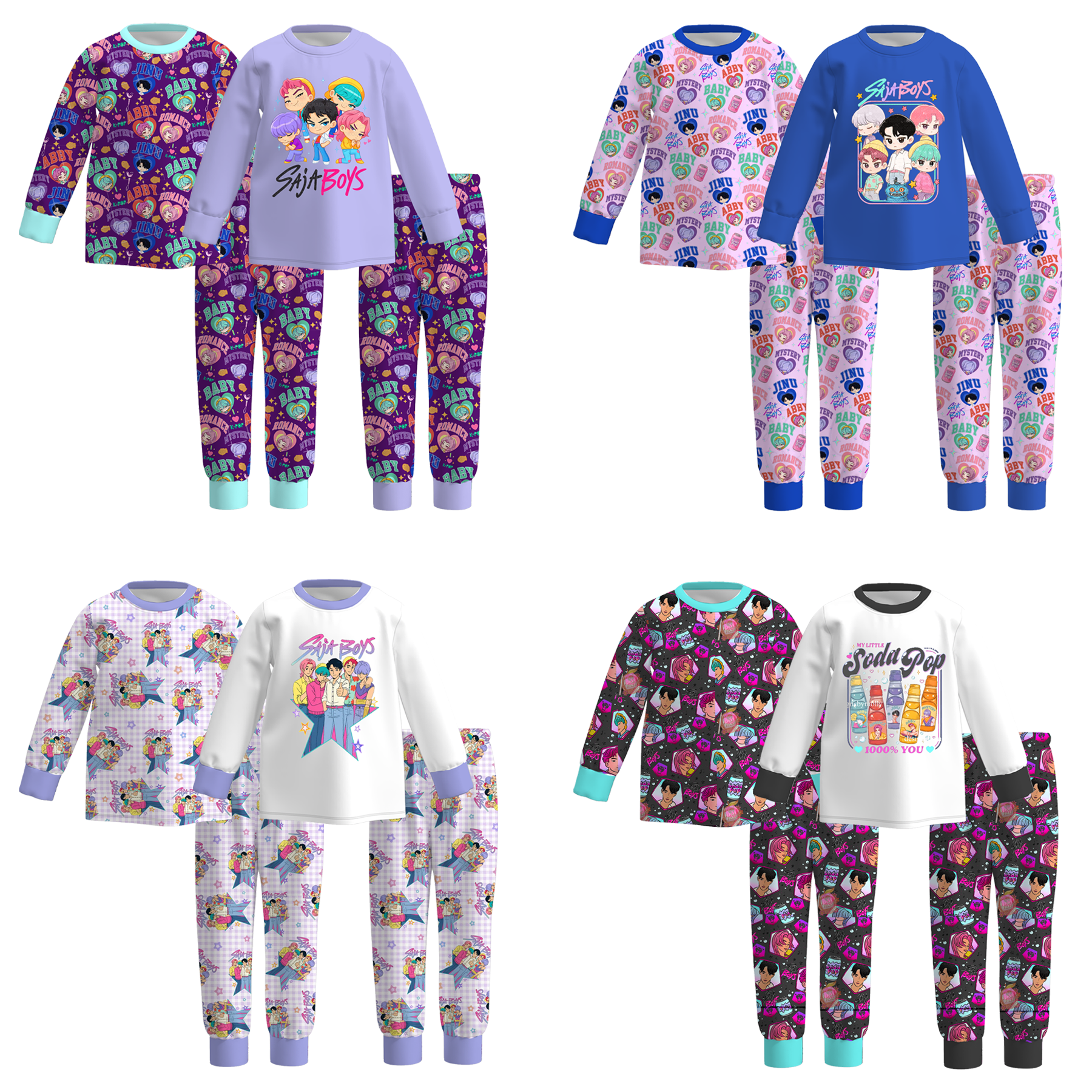（Pre Order）Girls Movie Character Print Pajamas