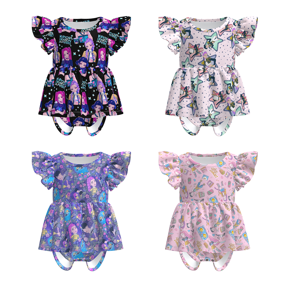 （Pre Order）Toddler Girls Spring&Summer Movie Character Print Romper