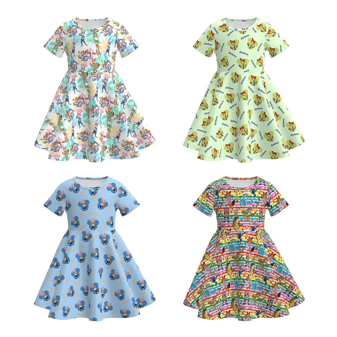 （Pre Order）Girls Easter Cartoon Print Dress