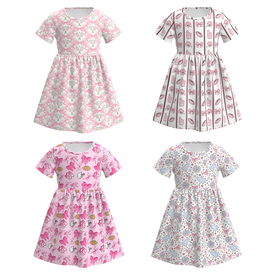 （Pre Order）Girls Spring&Summer Sports Print Dress