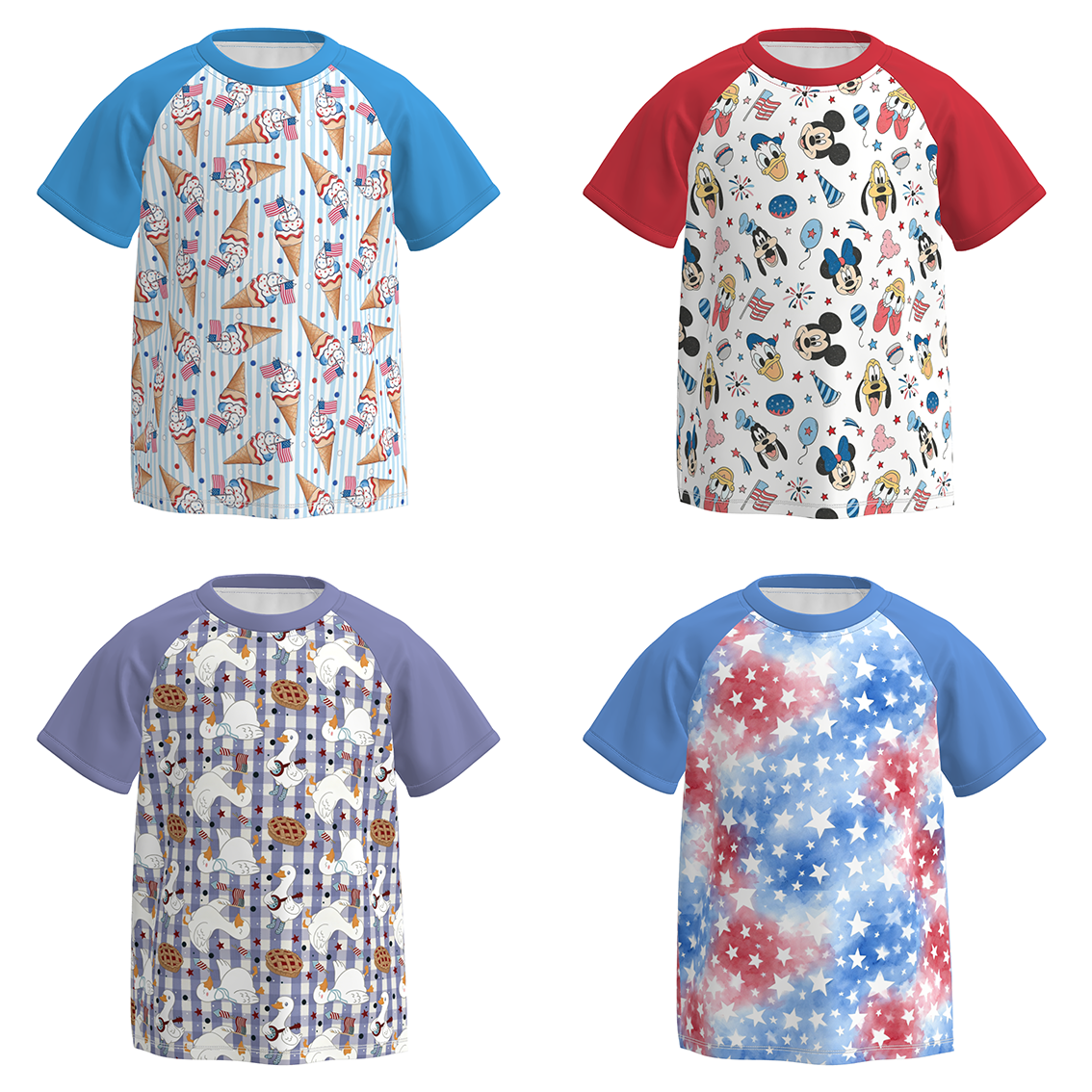 （Pre Order）Boys Patriotic Cartoon Print Top