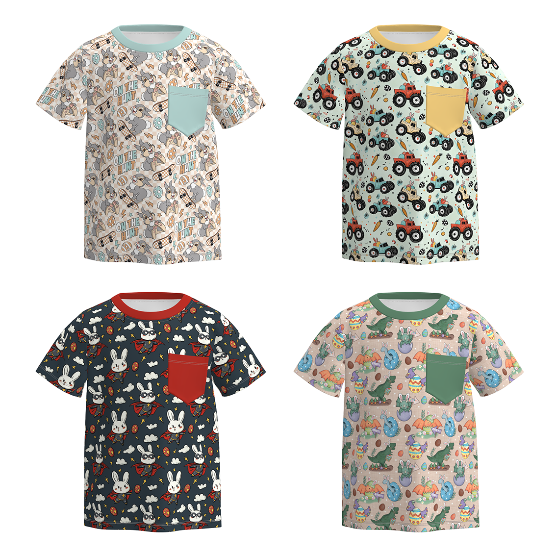 （Pre Order）Boys Easter Cartoon Print Top
