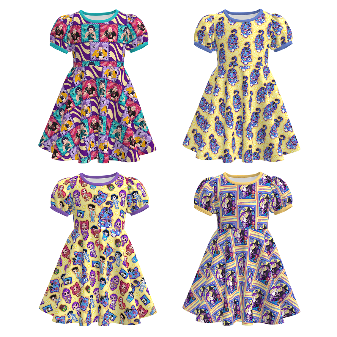 （Pre Order）Girls Spring&Summer Movie Character Print Dress