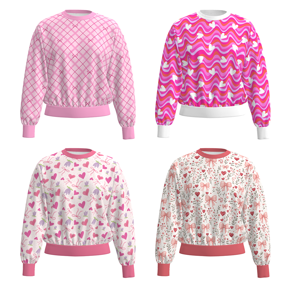 （Pre Order）Adults Valentine's Day Print Sweatshirt