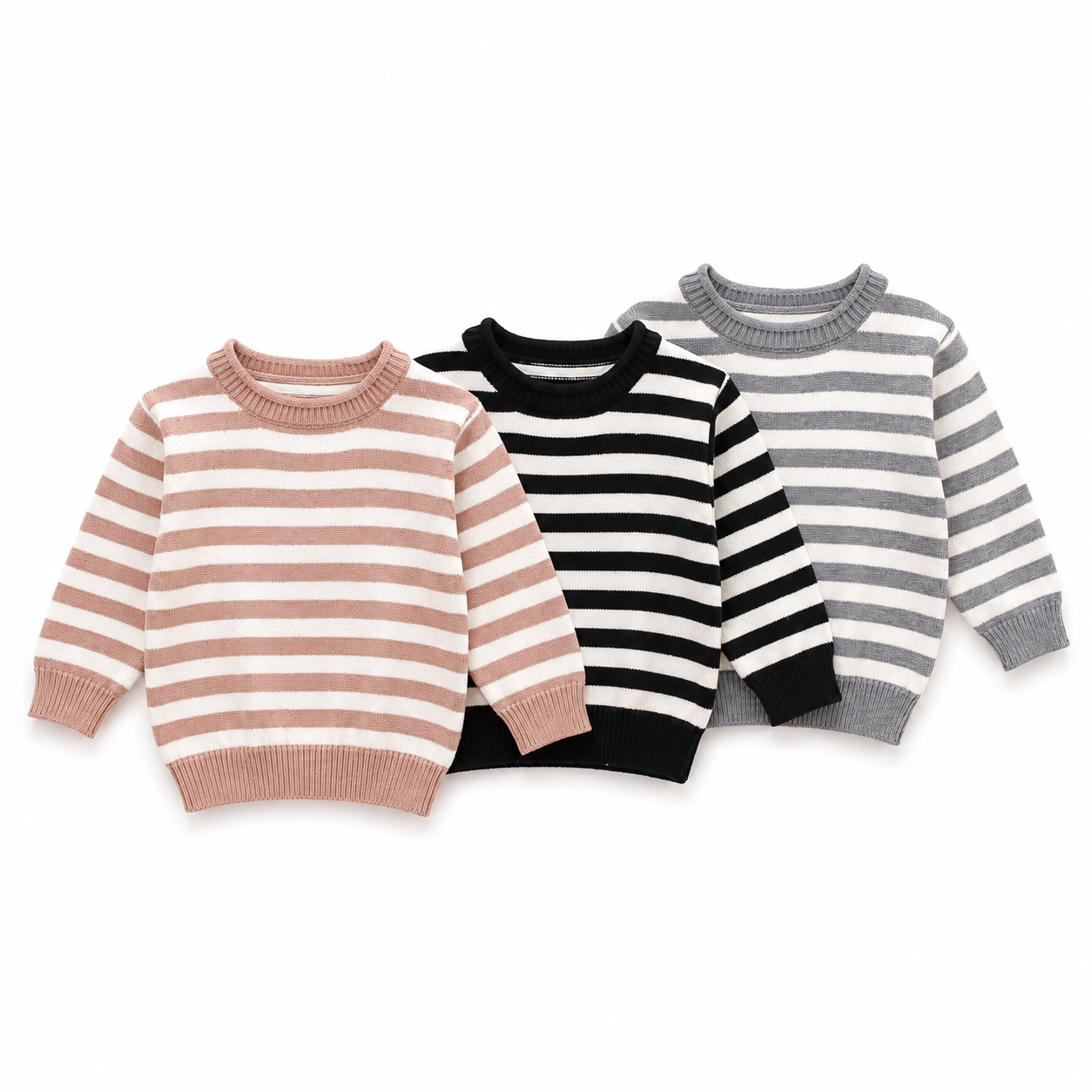 （Pre Order 2 Weeks）Unisex Fall Stripe Knitted Sweater