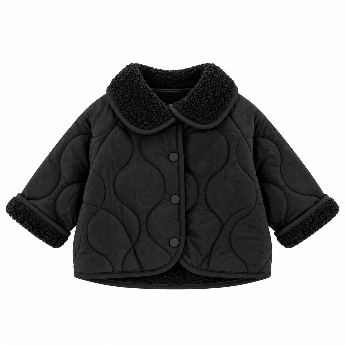 （Pre Order 2 Weeks）Girls Sherpa Collar Quilted Winter Jacket
