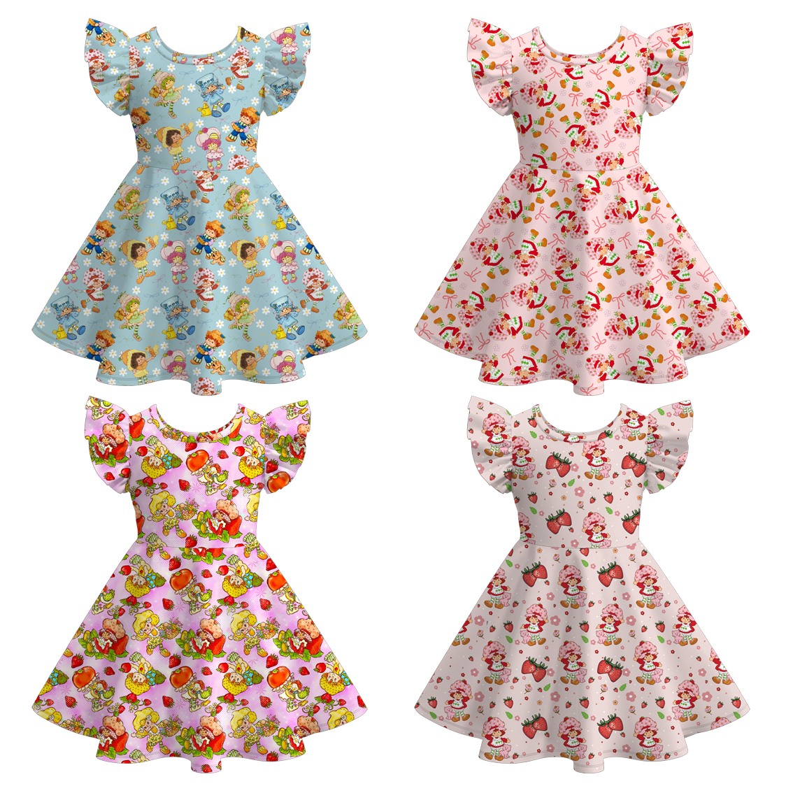 （Pre Order）Girls Spring and Summer Strawberry Print Dress