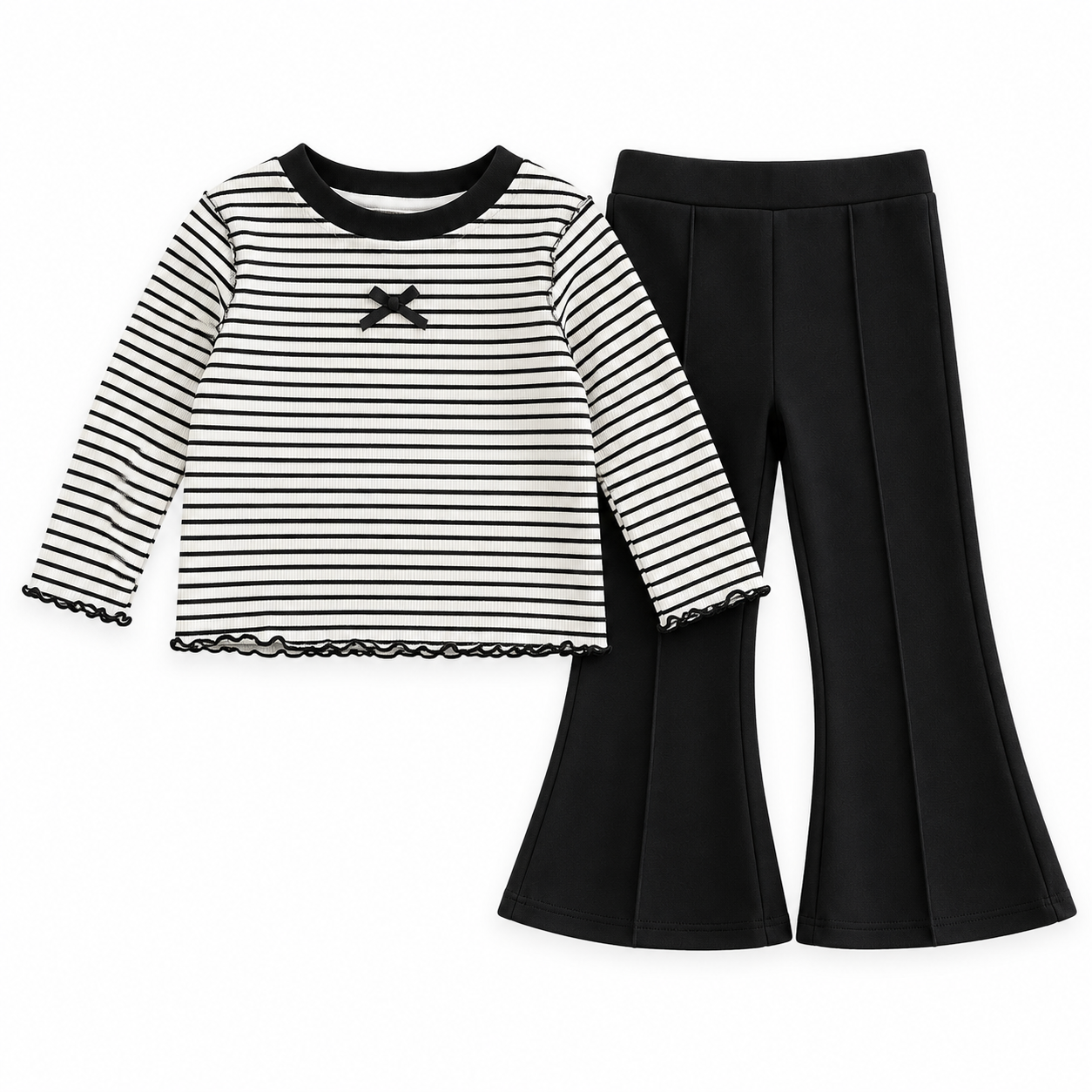 （Pre Order 2 Weeks）Girls Fall Stripe Top Flared Pants
