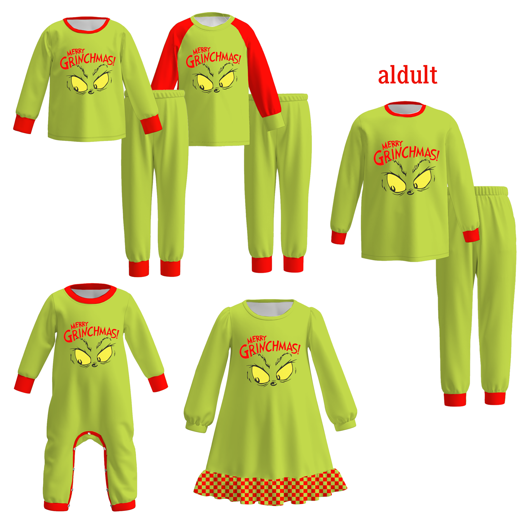（Pre Order）Family Christmas Cartoon Print Pajamas&Romper
