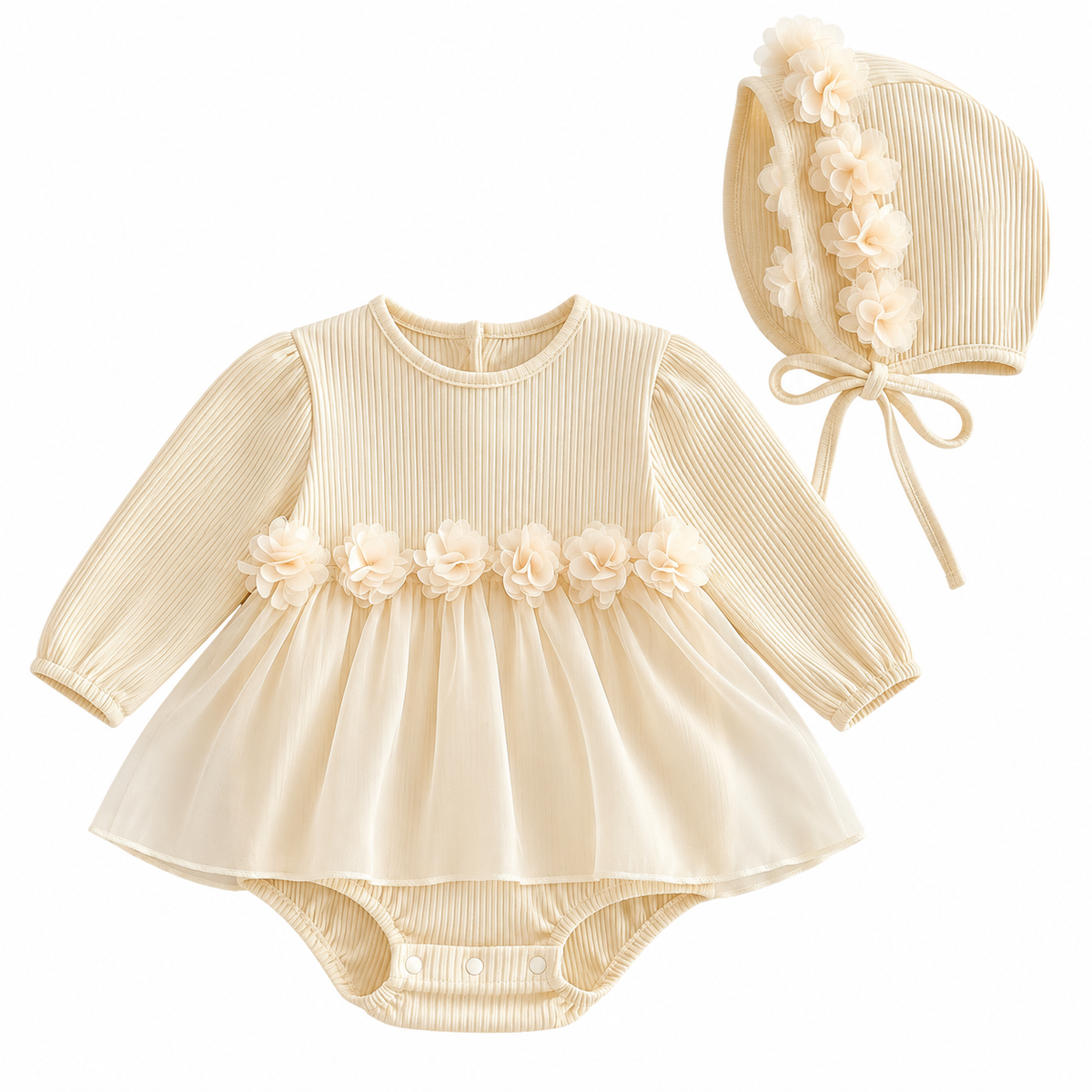 （Pre Order 2 Weeks）Toddler Girls Fall Floral Tulle Romper