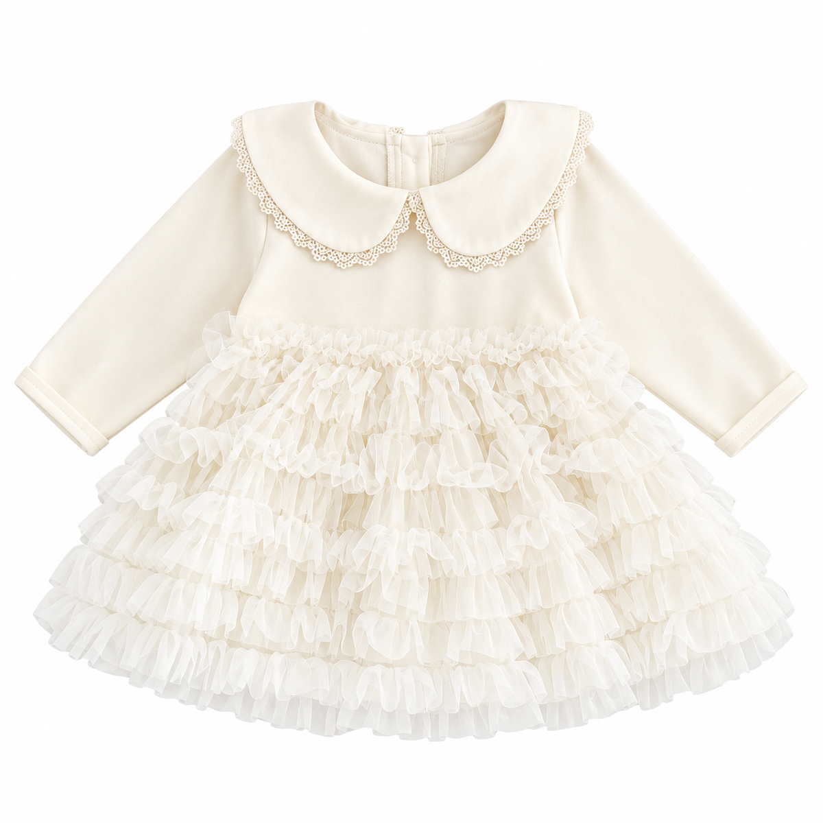 （Pre Order 2 Weeks）Girls Fall Baby Collar Tulle Dress