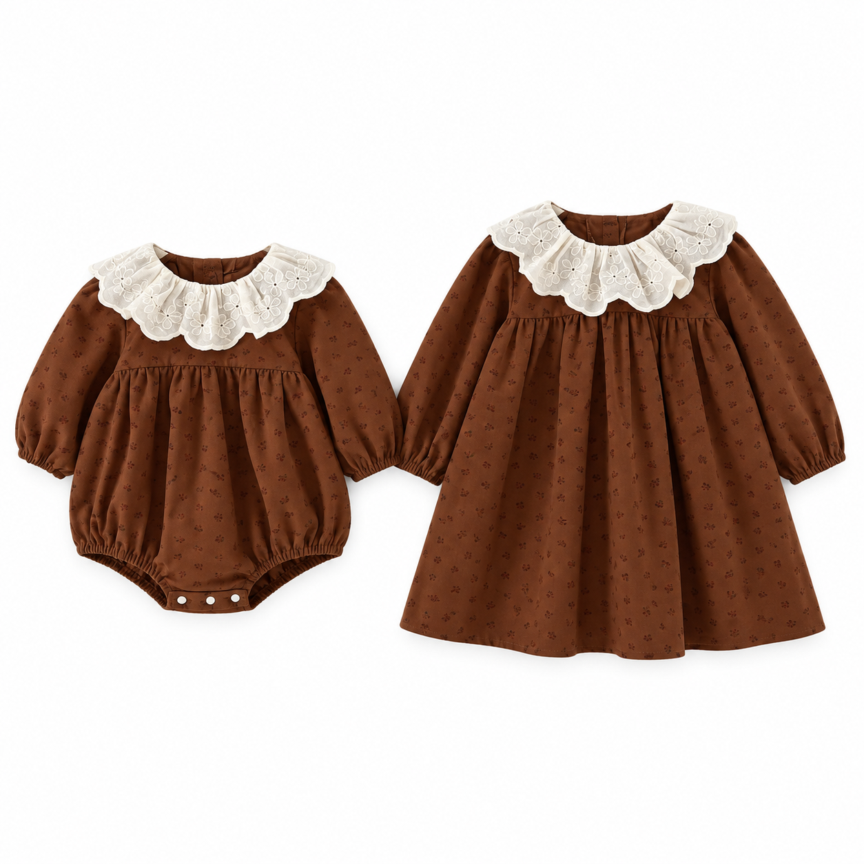 （Pre Order 2 Weeks）Sisters Fall Lace Collar Dress&Romper