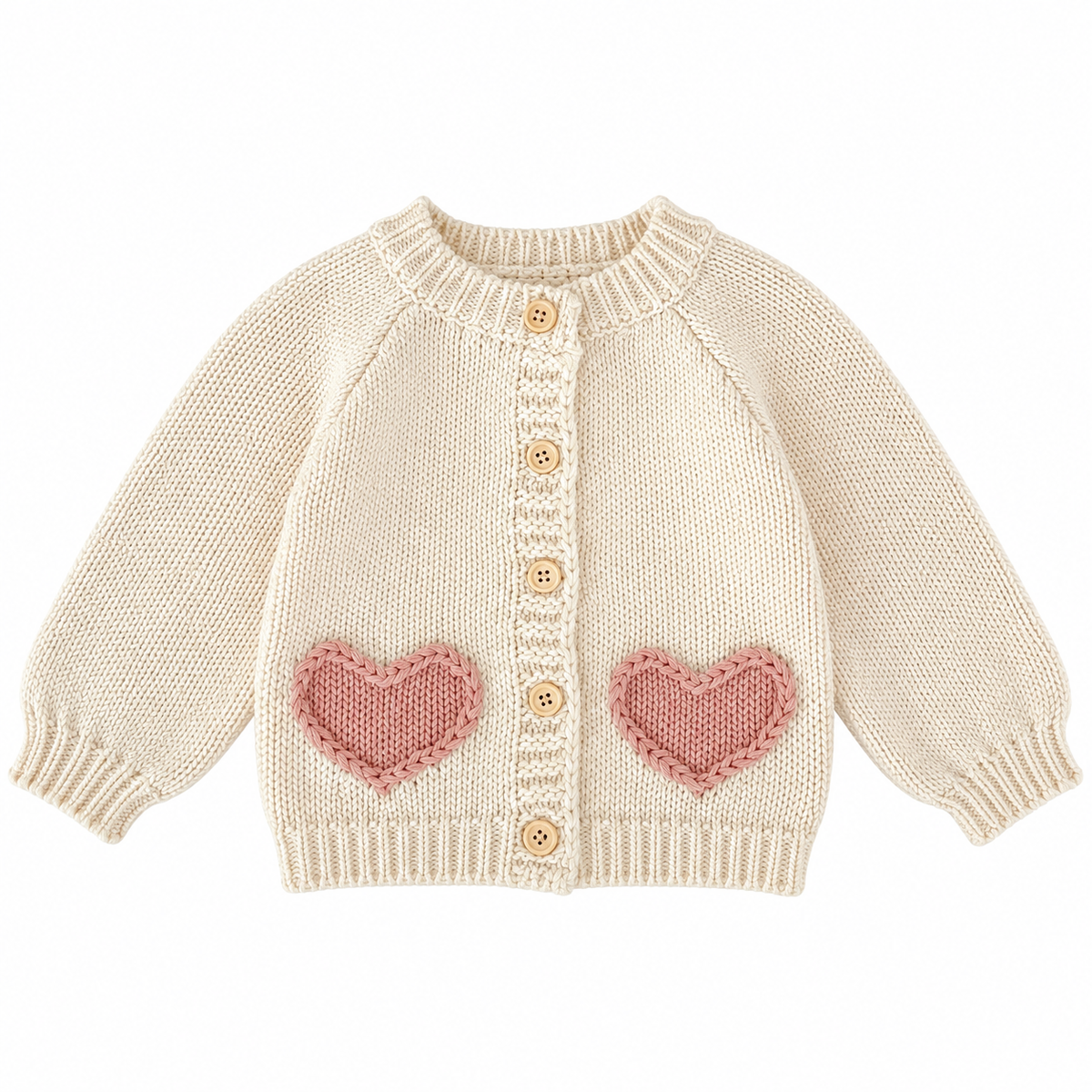 （Pre Order 2 Weeks）Girls Fall Heart Sweater Cardigan