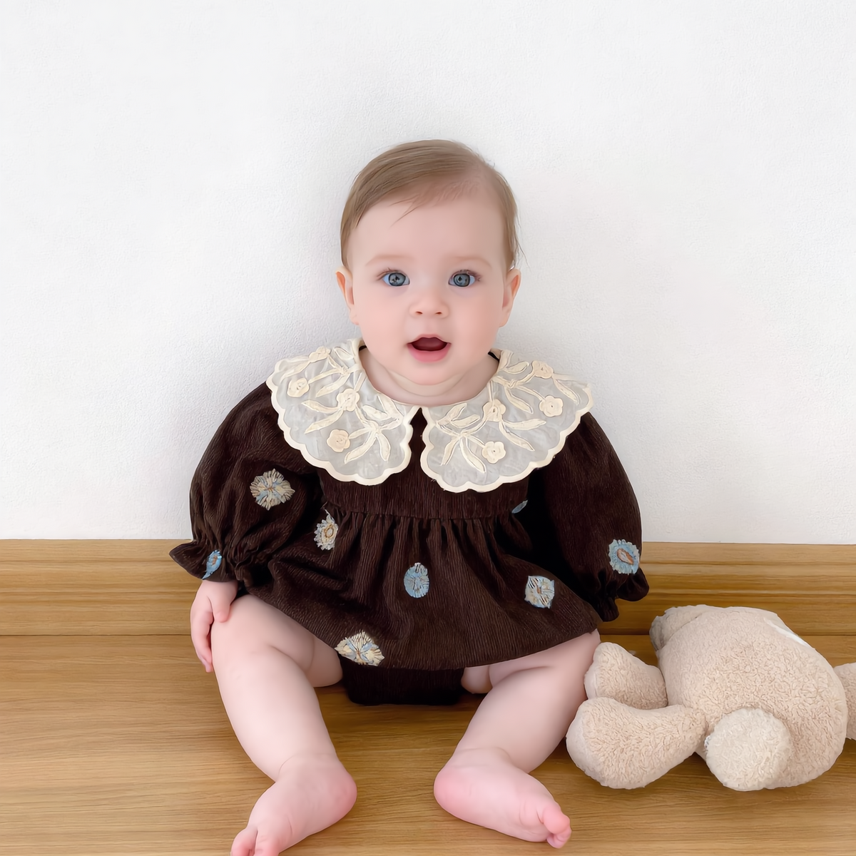 （Pre Order 2 Weeks）Sisters Fall Embroidery Corduroy Dress&Romper